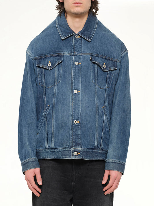 Image of Coats & Jackets. Product name - Head Drop Denim Jacket in Indigo colour by brand - DOUBLET