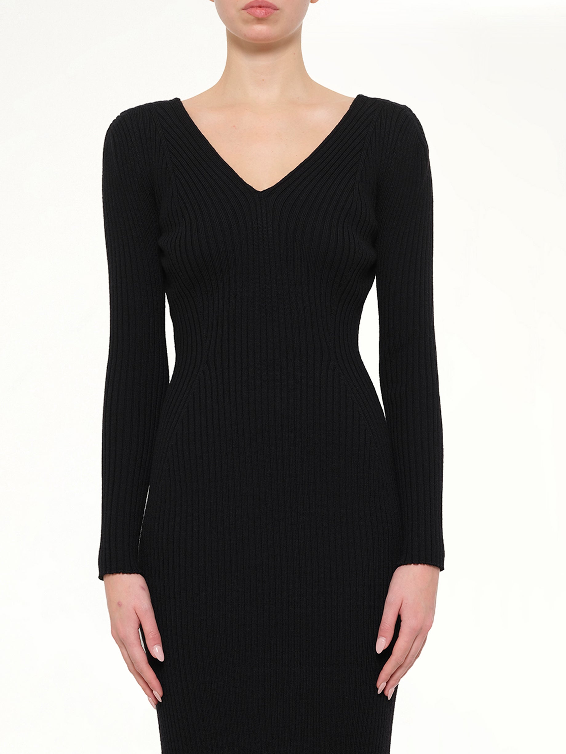 Image of Dresses. Product name - Lanvin Knit Dress in Black colour by brand - LANVIN