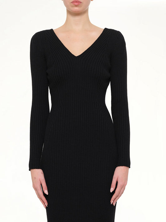 Image of Dresses. Product name - Lanvin Knit Dress in Black colour by brand - LANVIN