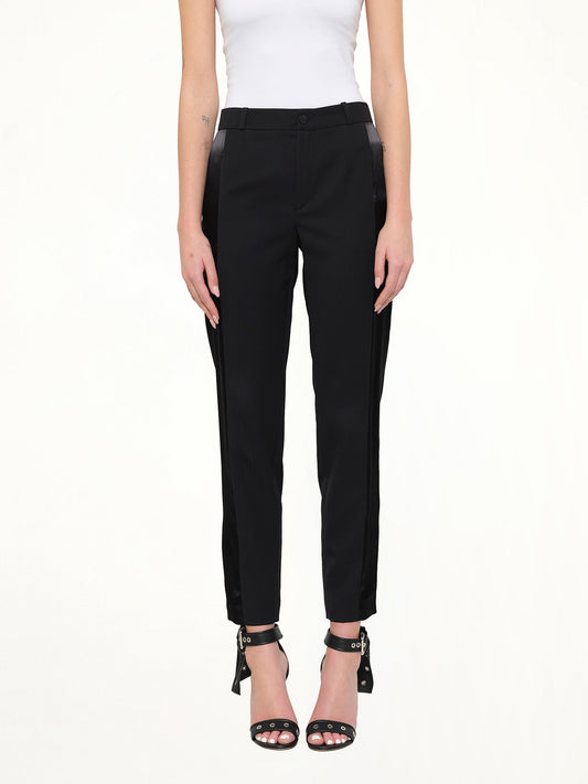 Image of a model wearing Pants. Product name - Lanvin Pants in Black colour by brand - LANVIN
