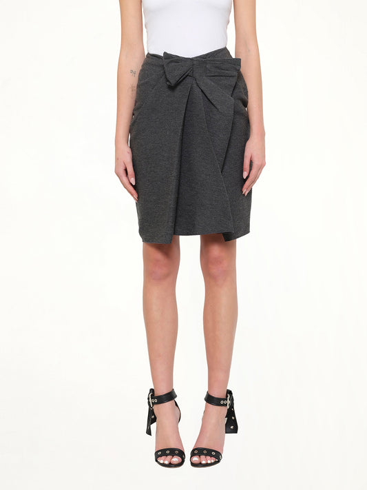 Image of a model wearing Skirts. Product name - Lanvin Skirt in Grey colour by brand - LANVIN