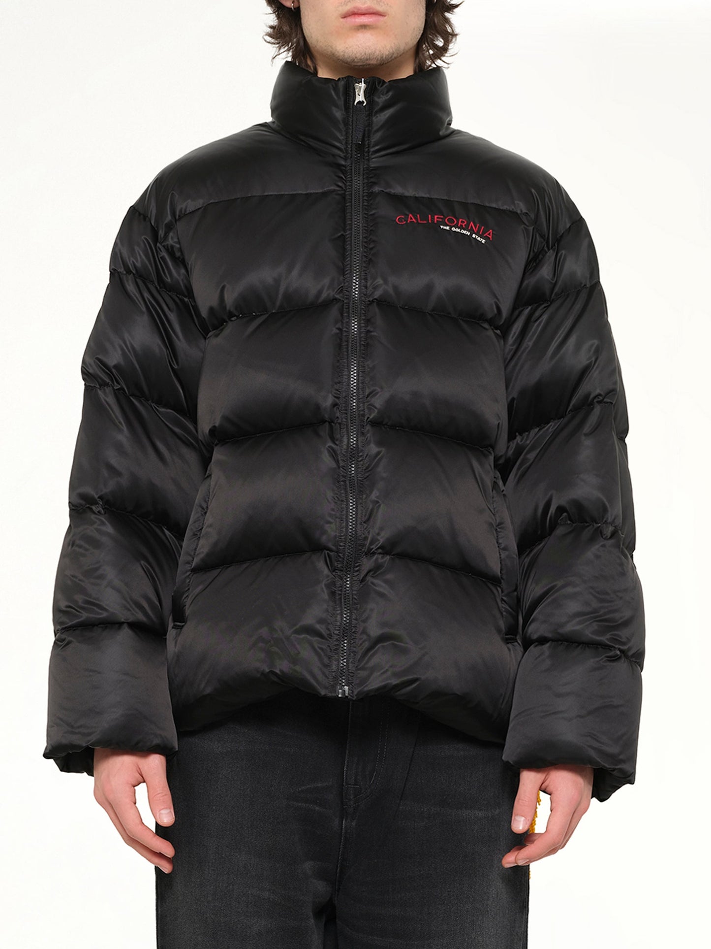 Image of Coats & Jackets. Product name - Pillow Packable Down Jacket in Black colour by brand - DOUBLET
