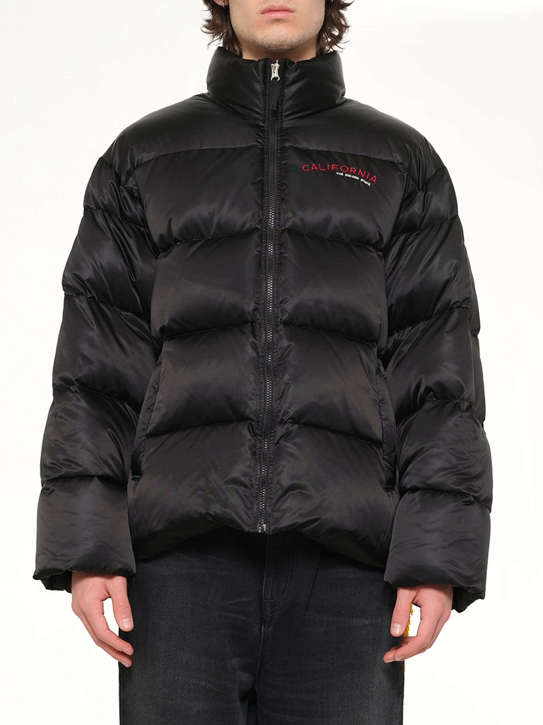 Image of Coats & Jackets. Product name - Pillow Packable Down Jacket in Black colour by brand - DOUBLET
