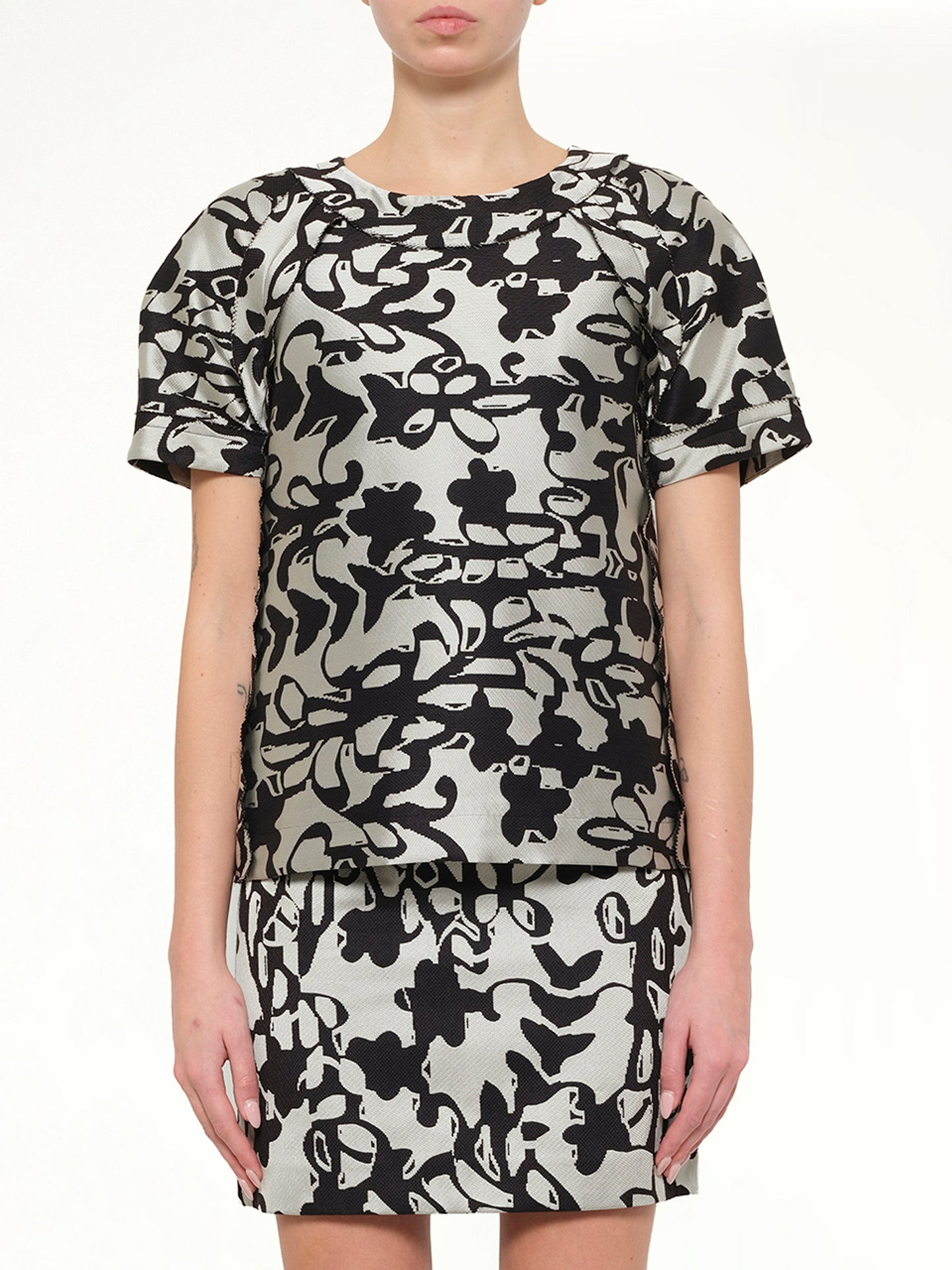 Image of Shirts. Product name - Print Top in Black colour by brand - LANVIN