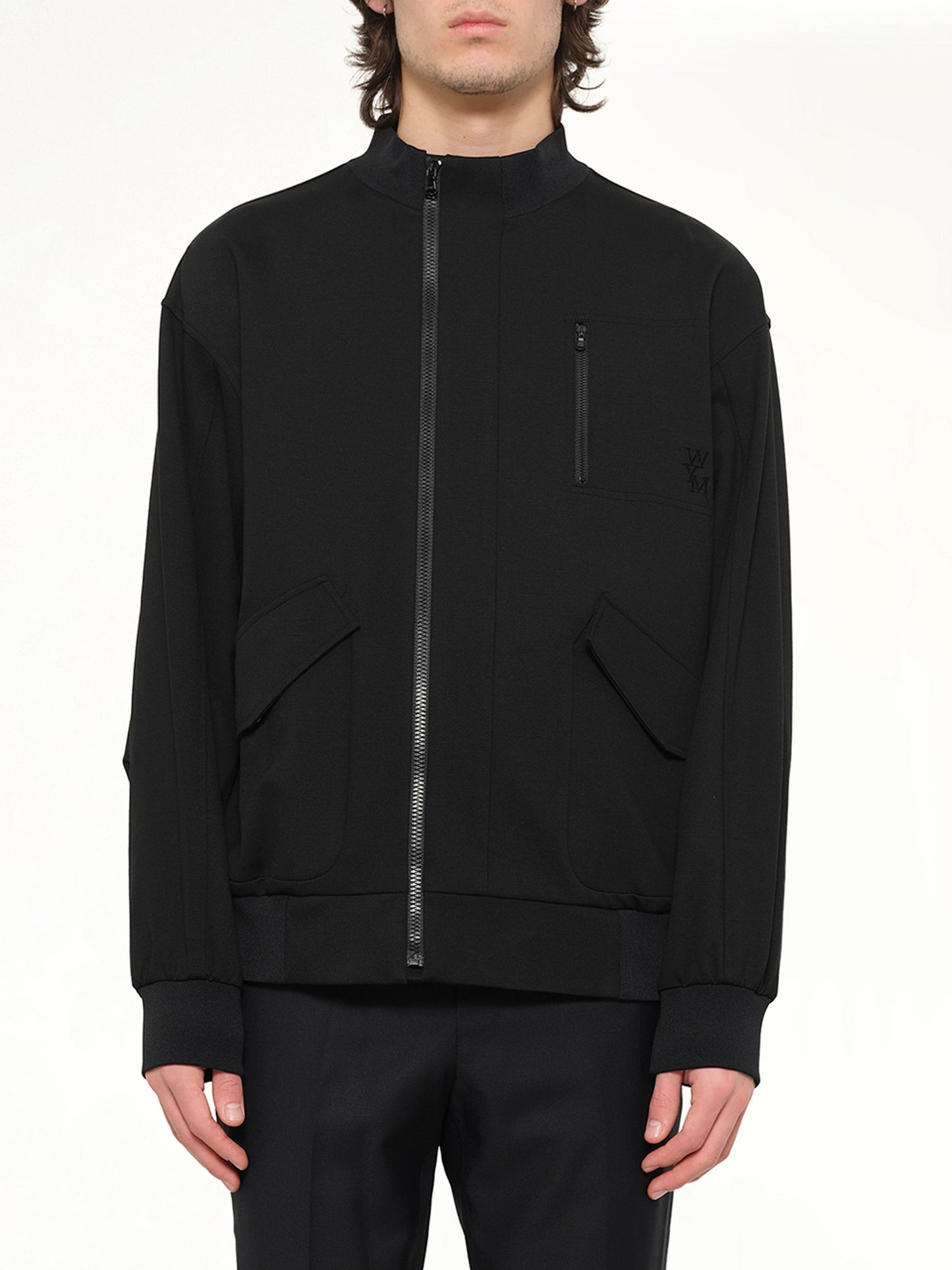 Image of Coats & Jackets. Product name - Track Jacket Jersey in Black colour by brand - WOOYOUNGMI
