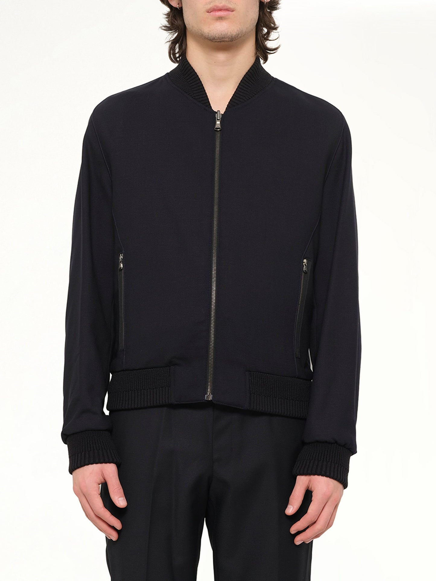 Image of Coats & Jackets. Product name - Wooyoungmi Jacket in Navy colour by brand - WOOYOUNGMI