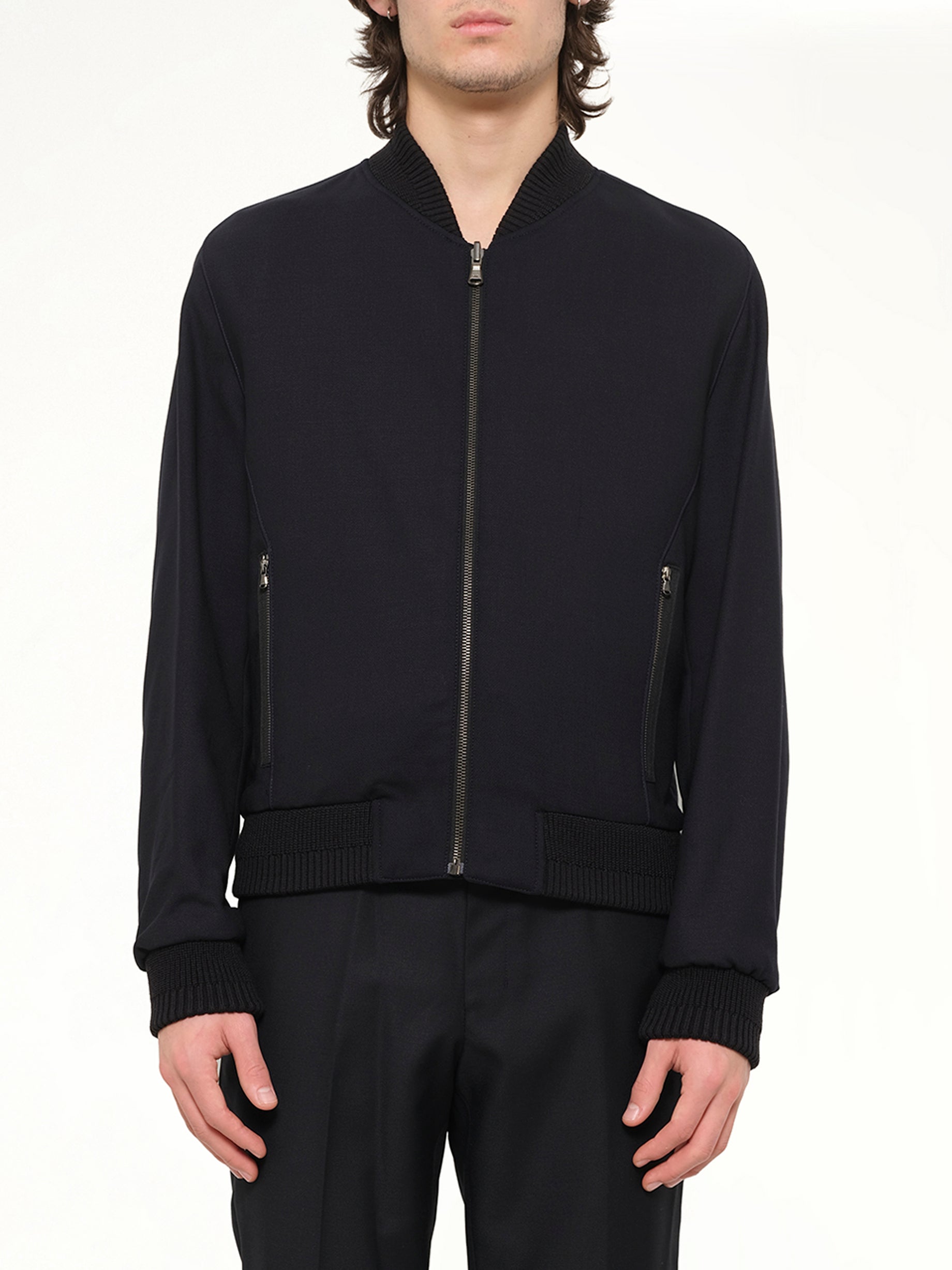 Image of Coats & Jackets. Product name - Wooyoungmi Jacket in Navy colour by brand - WOOYOUNGMI