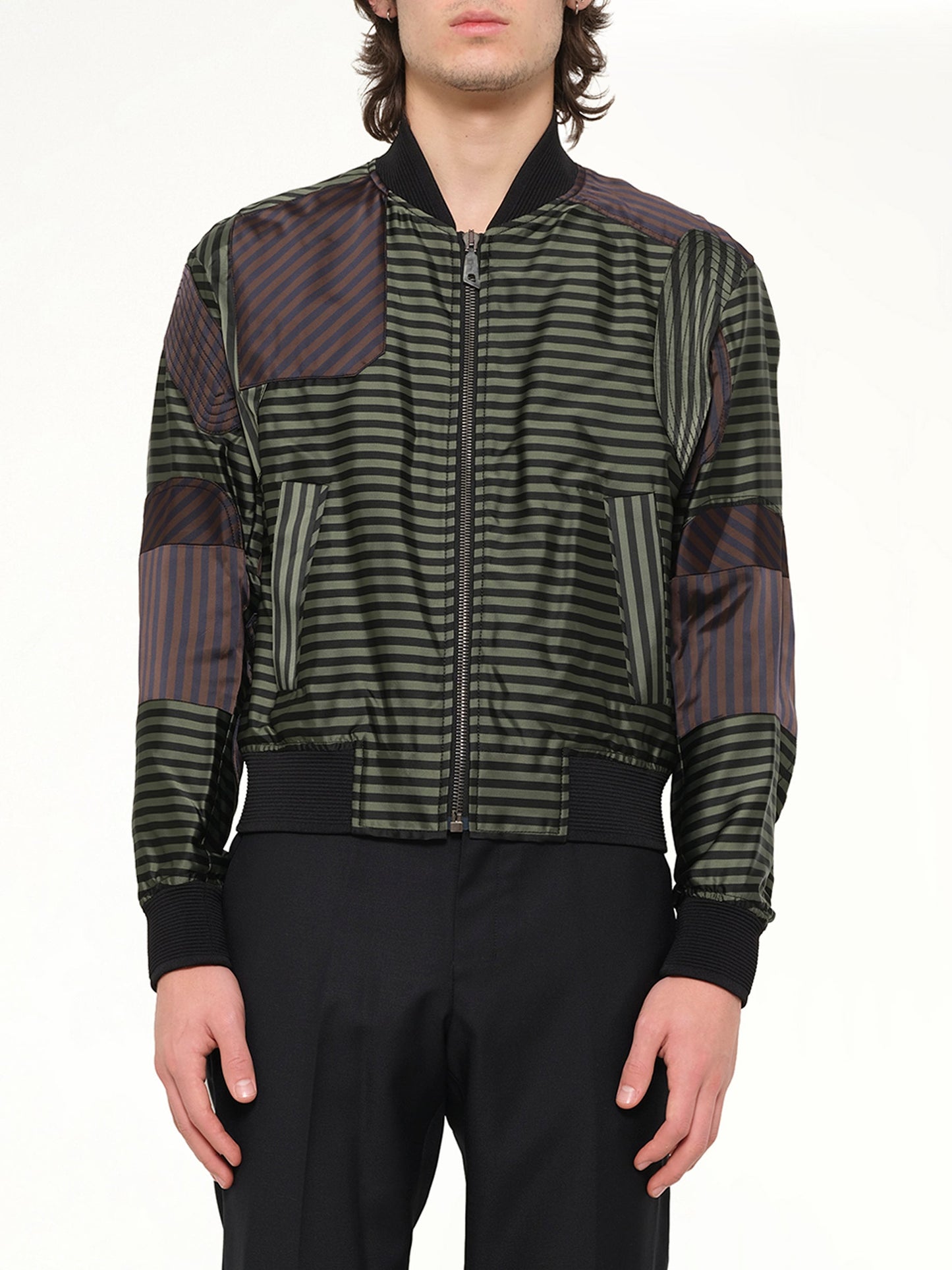 Image of a model wearing Outerwear. Product name - Wooyoungmi Jumper in Mix colour by brand - WOOYOUNGMI