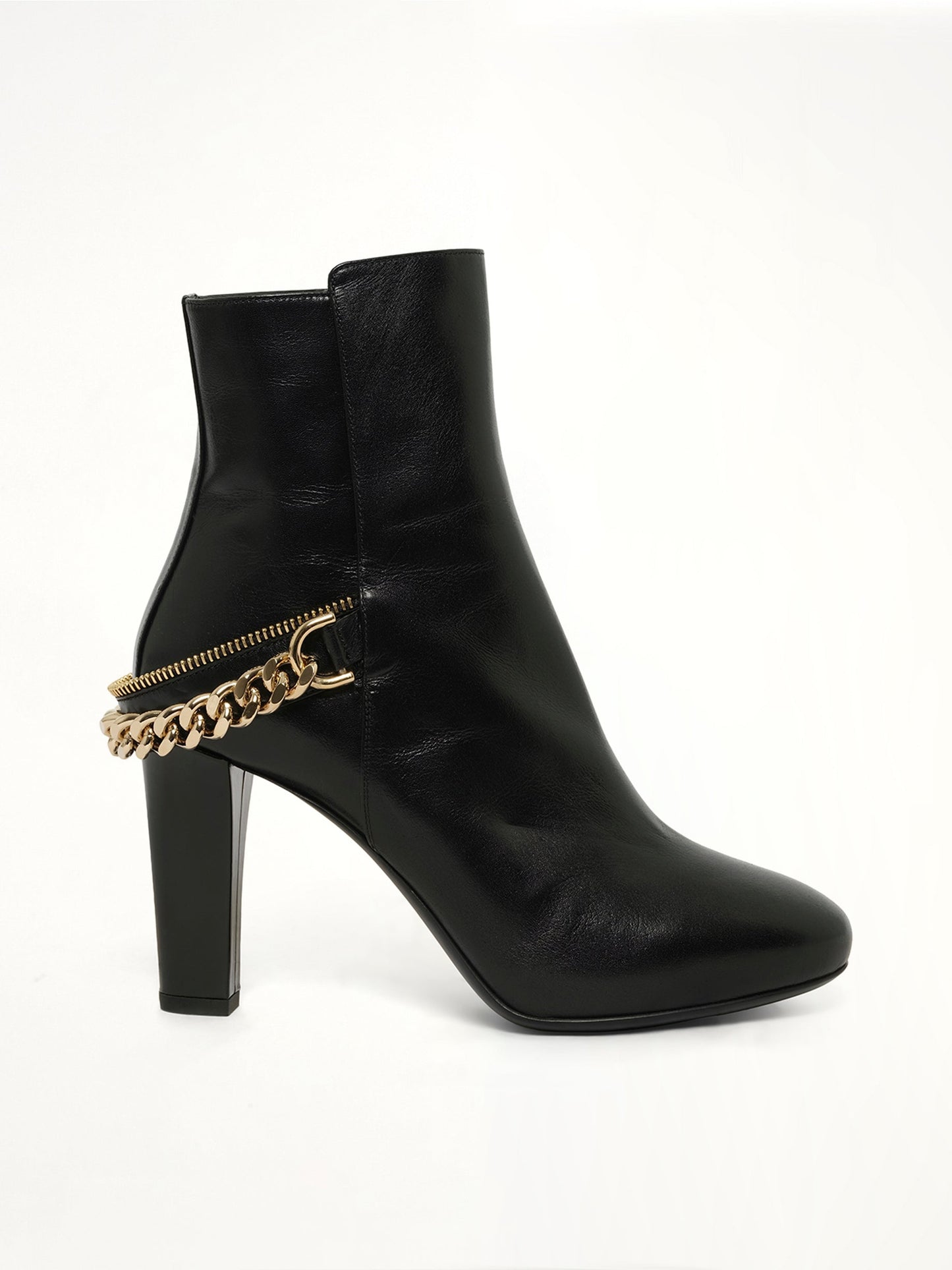 Image of Boots. Product name - Boots W/ Chain in Black colour by brand - LANVIN