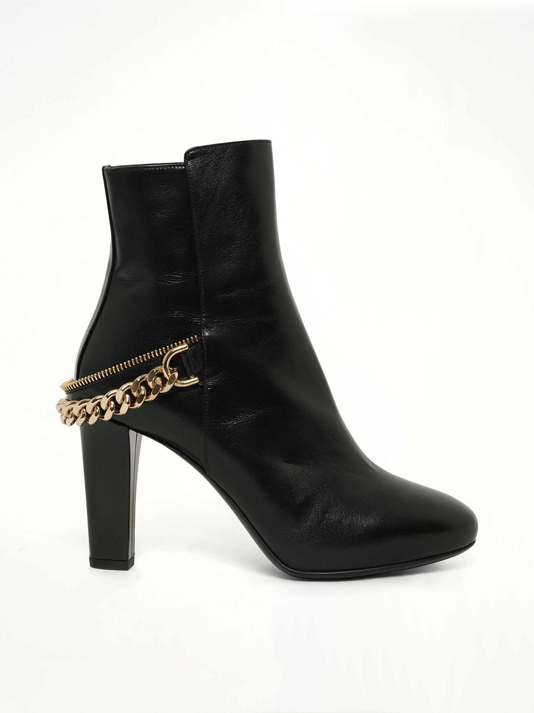 Image of Boots. Product name - Boots W/ Chain in Black colour by brand - LANVIN