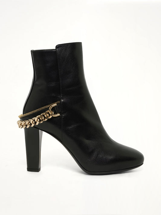 Image of Boots. Product name - Boots W/ Chain in Black colour by brand - LANVIN