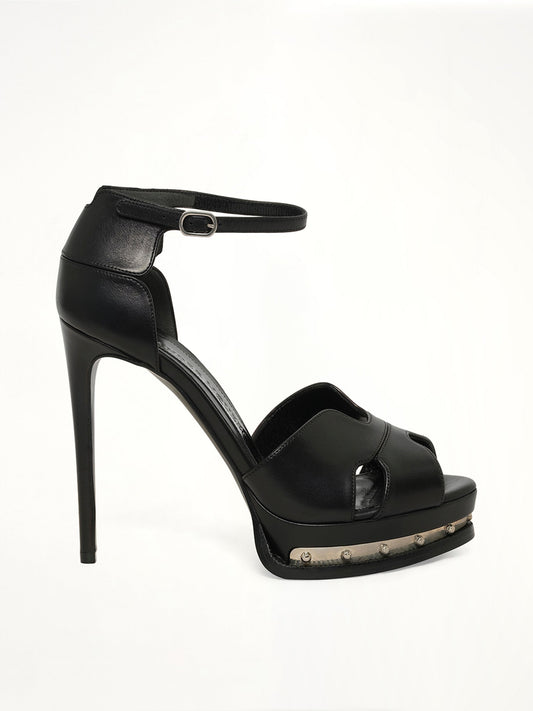 Image of Sandals. Product name - Sandal in Black colour by brand - ALEXANDER MCQUEEN