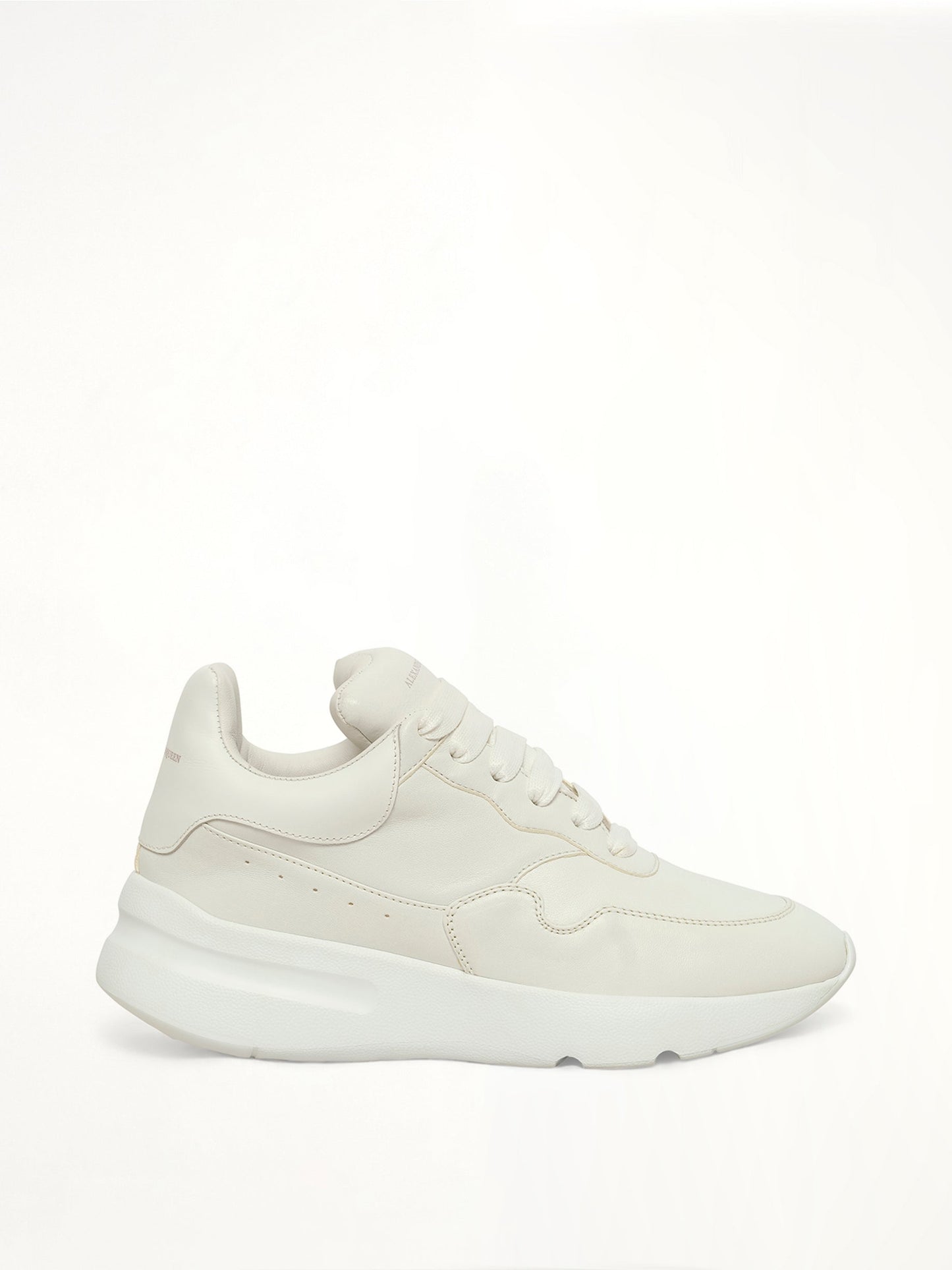 Image of Sneakers. Product name - Alexander McQueen Nappa Larry Sneaker in White colour by brand - ALEXANDER MCQUEEN