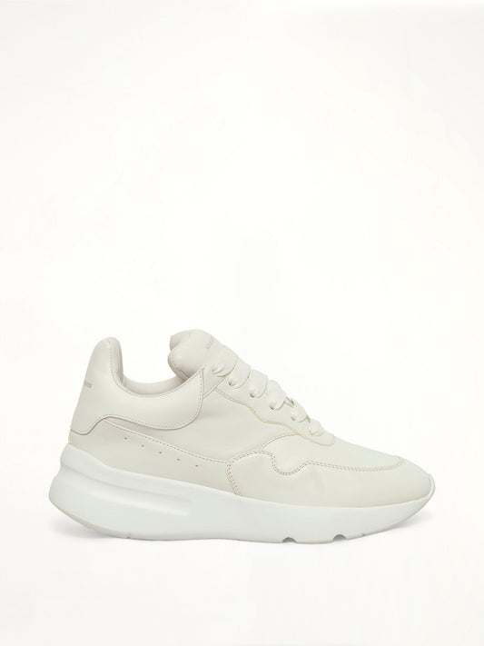 Image of Sneakers. Product name - Alexander McQueen Nappa Larry Sneaker in White colour by brand - ALEXANDER MCQUEEN