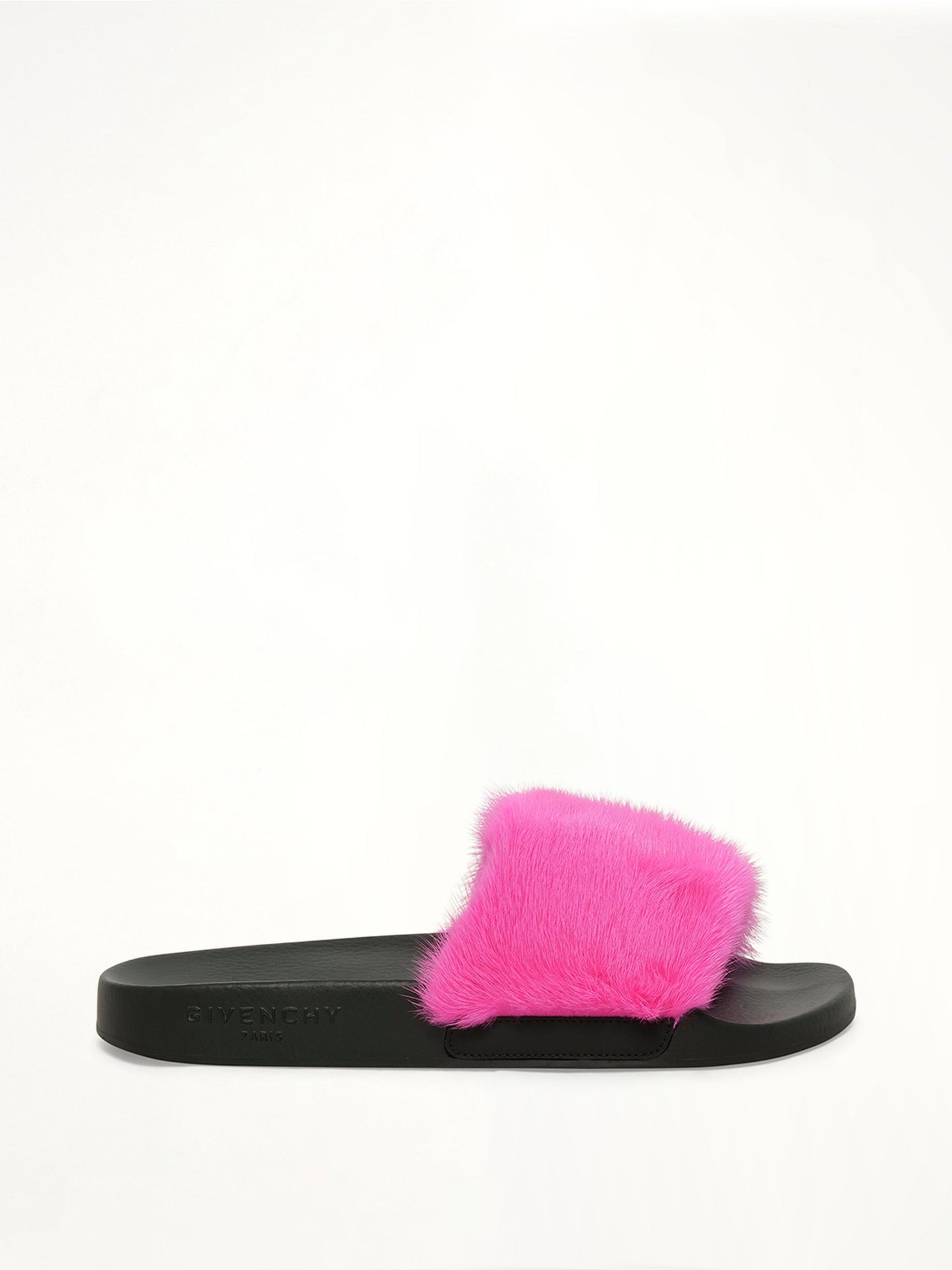 Image of Sandals. Product name - Slide Flat Mink Sandal in Fushia colour by brand - GIVENCHY