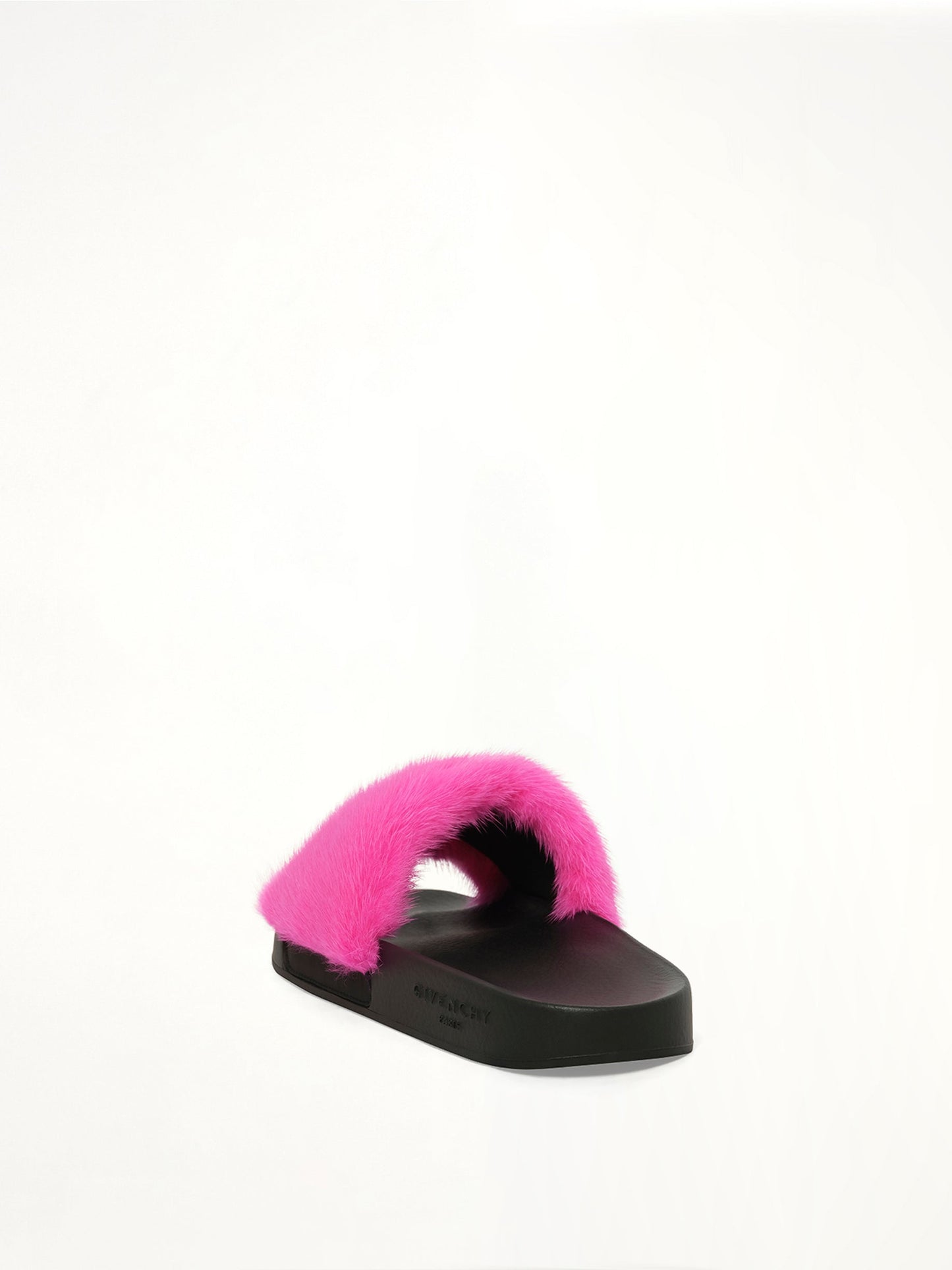 GIVENCHY Slide Flat Mink Sandal (Fushia)