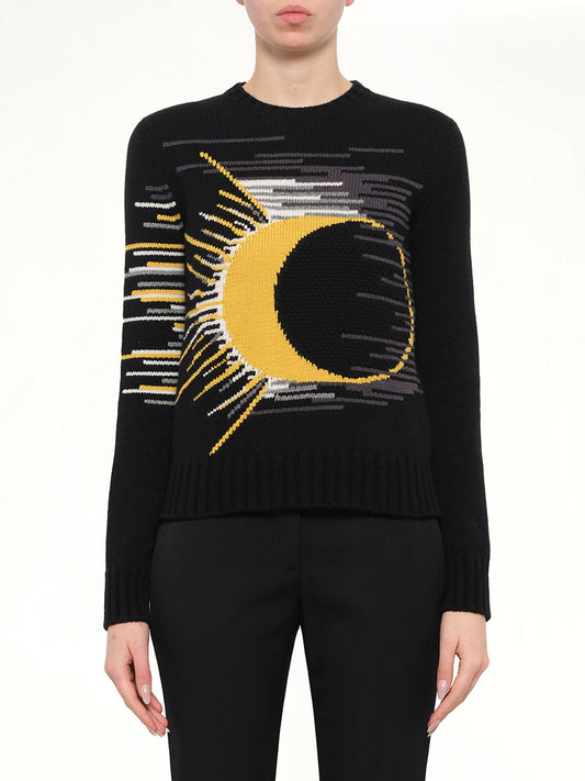 Image of a model wearing Outerwear. Product name - Alexander Mcqueen Pullover in Multicolour colour by brand - ALEXANDER MCQUEEN