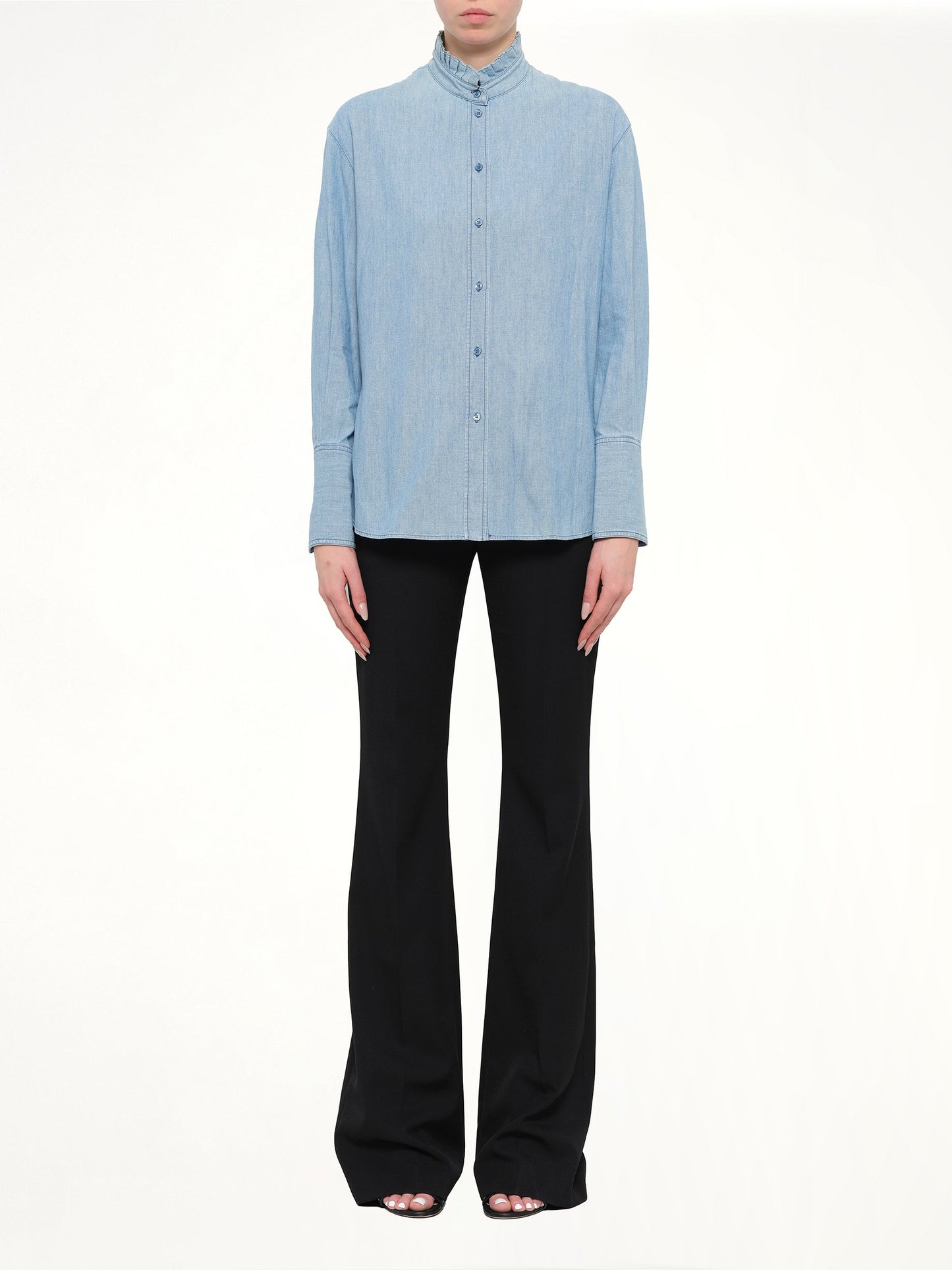 Alexander McQueen Embroidered Chambre Shirt (Blue)