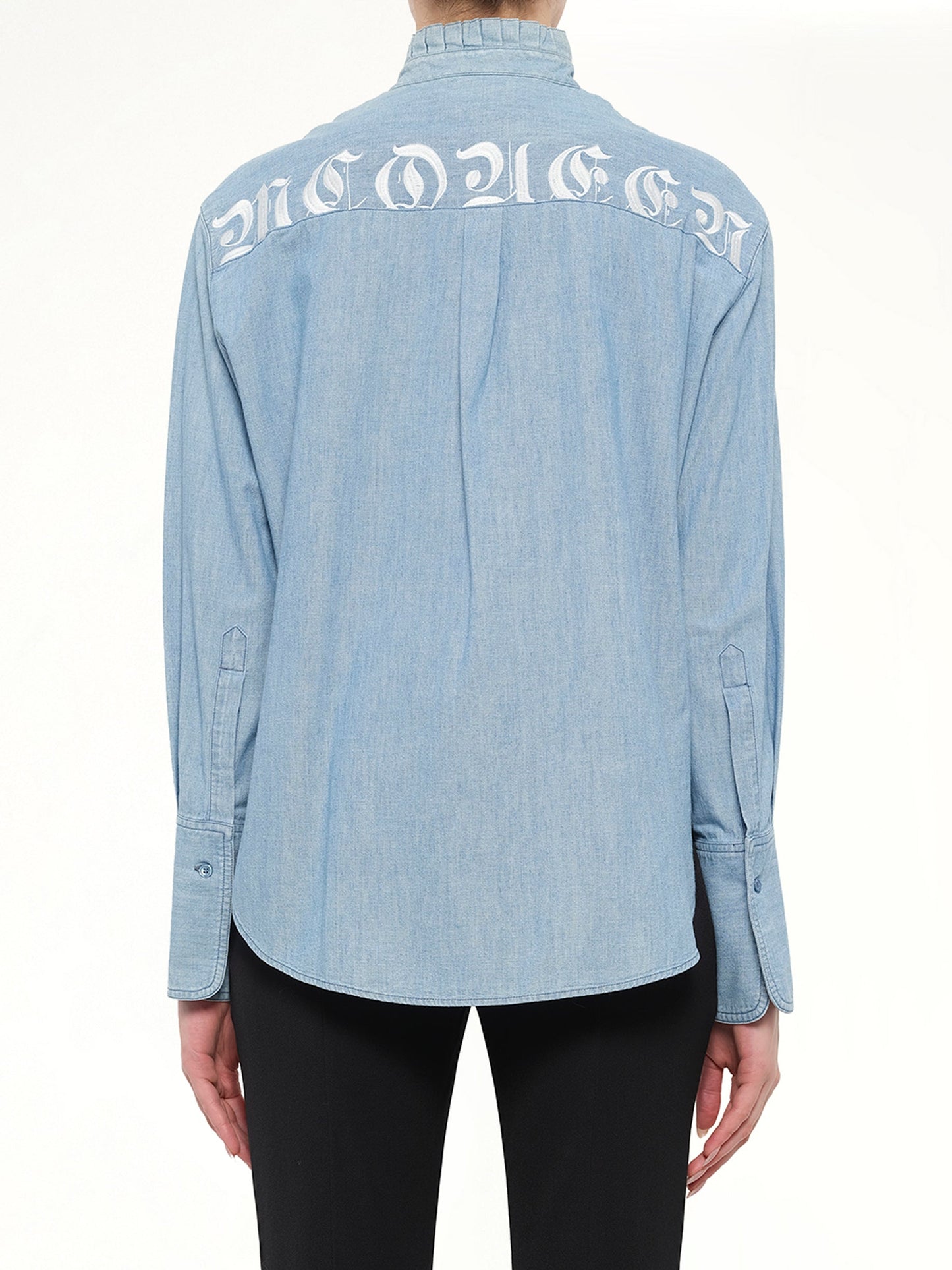 Alexander McQueen Embroidered Chambre Shirt (Blue)