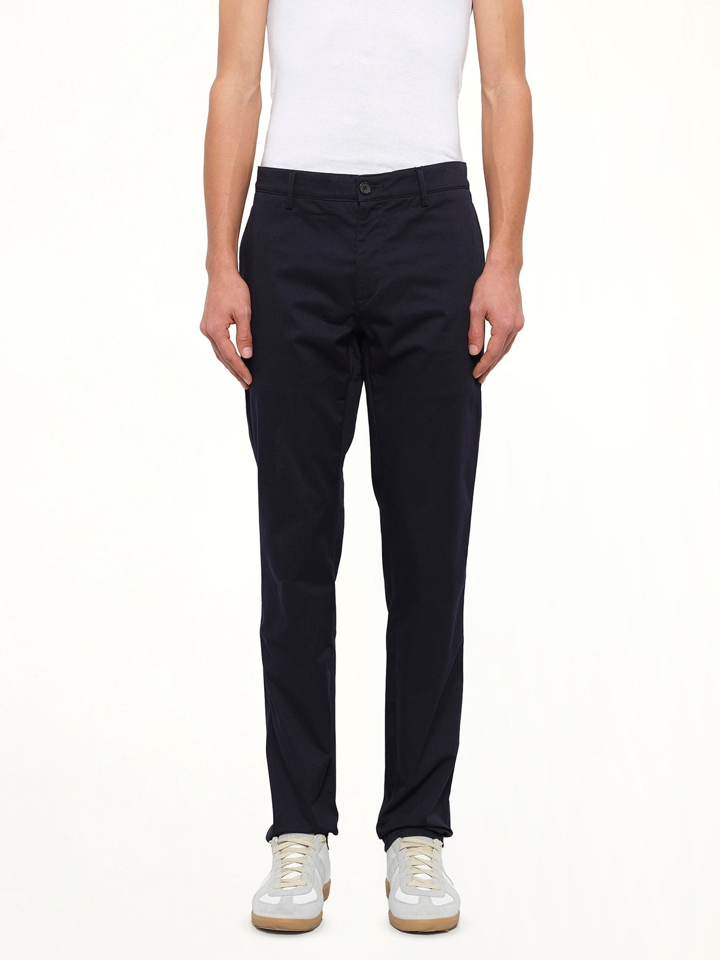 Image of a model wearing Pants. Product name - Kenzo Trousers Navy in Navy colour by brand - KENZO