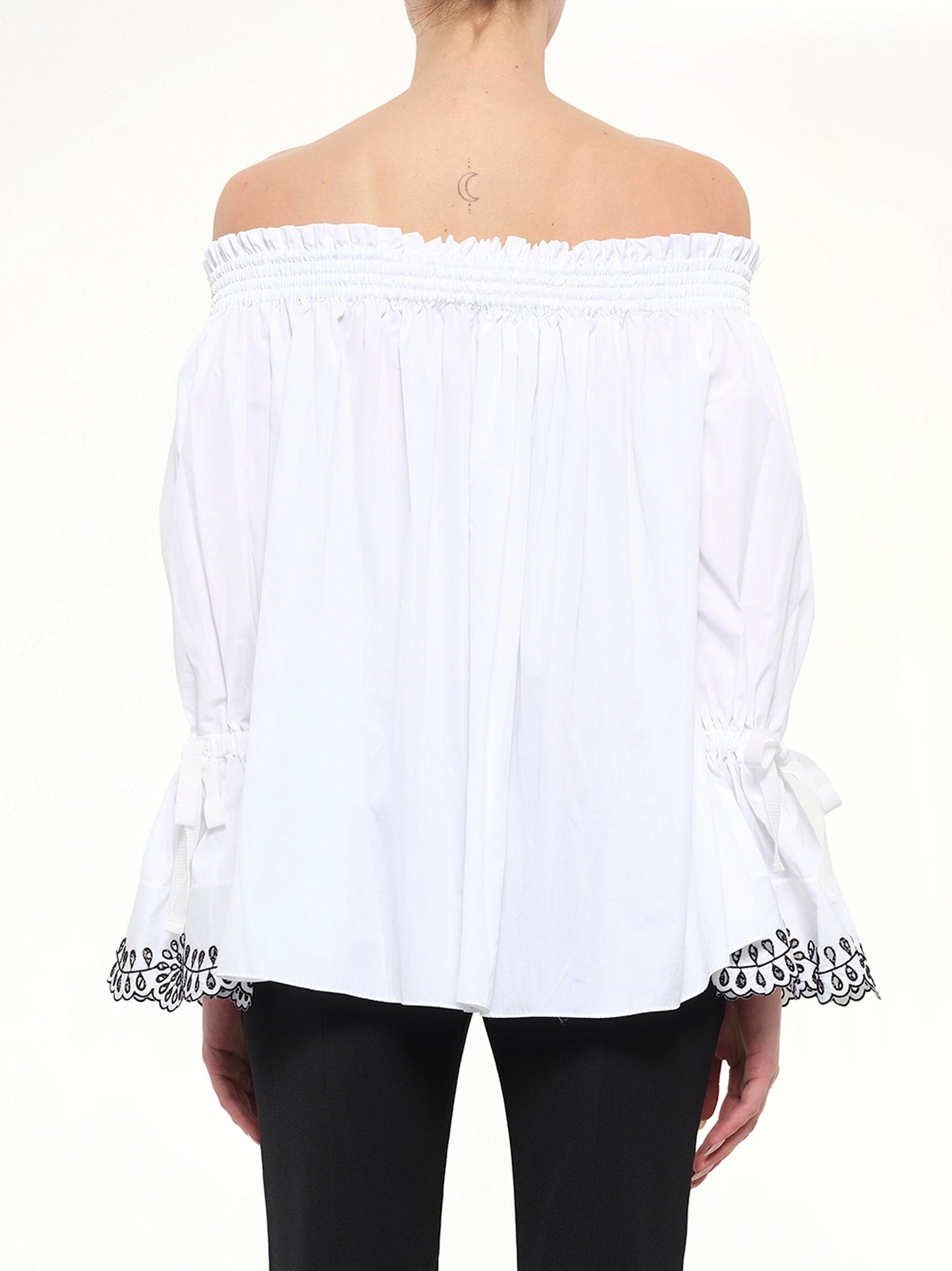 ALEXANDER MCQUEEN Popeline Shirt Top (White)