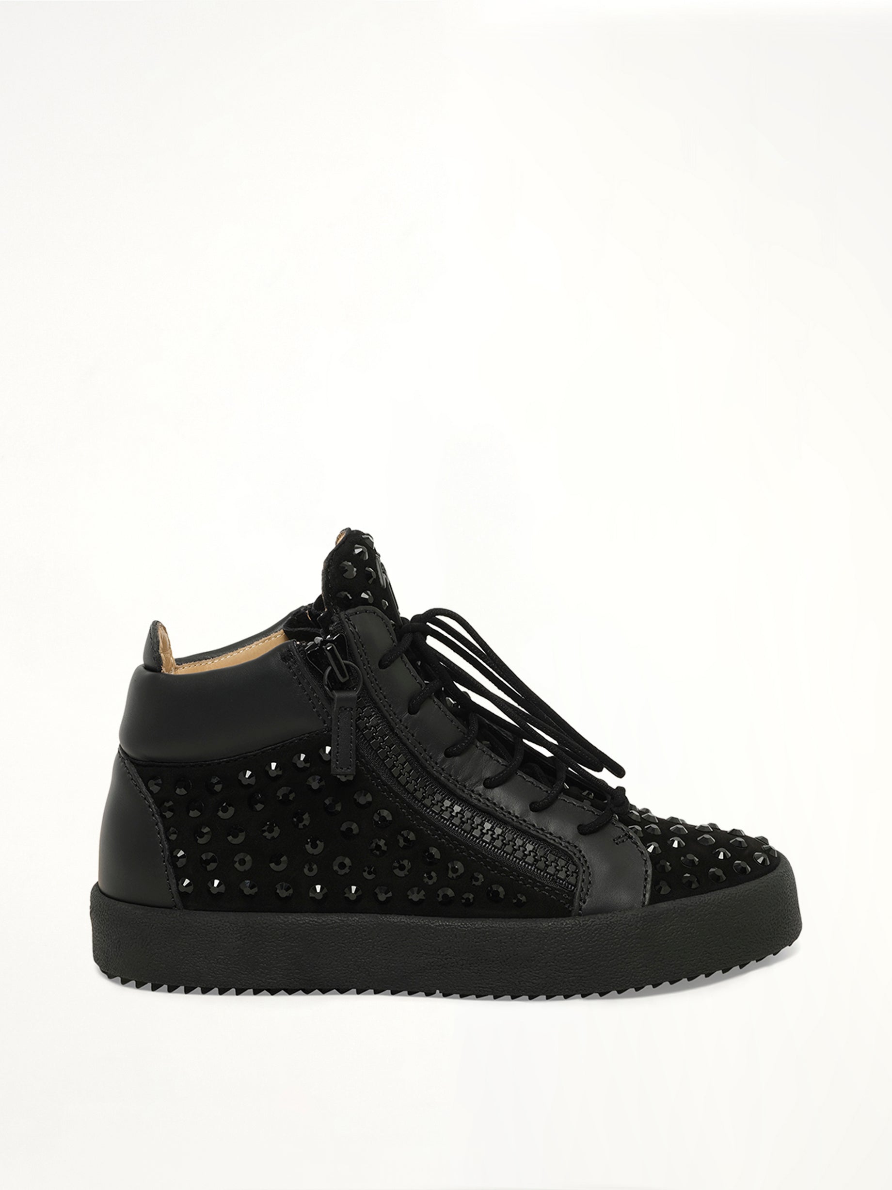 Image of Sneakers. Product name - Camoscio in Black colour by brand - GIUSEPPE ZANOTTI