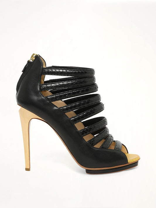Image of Sneakers. Product name - Leather Shoes in Black colour by brand - LINDA FARROW
