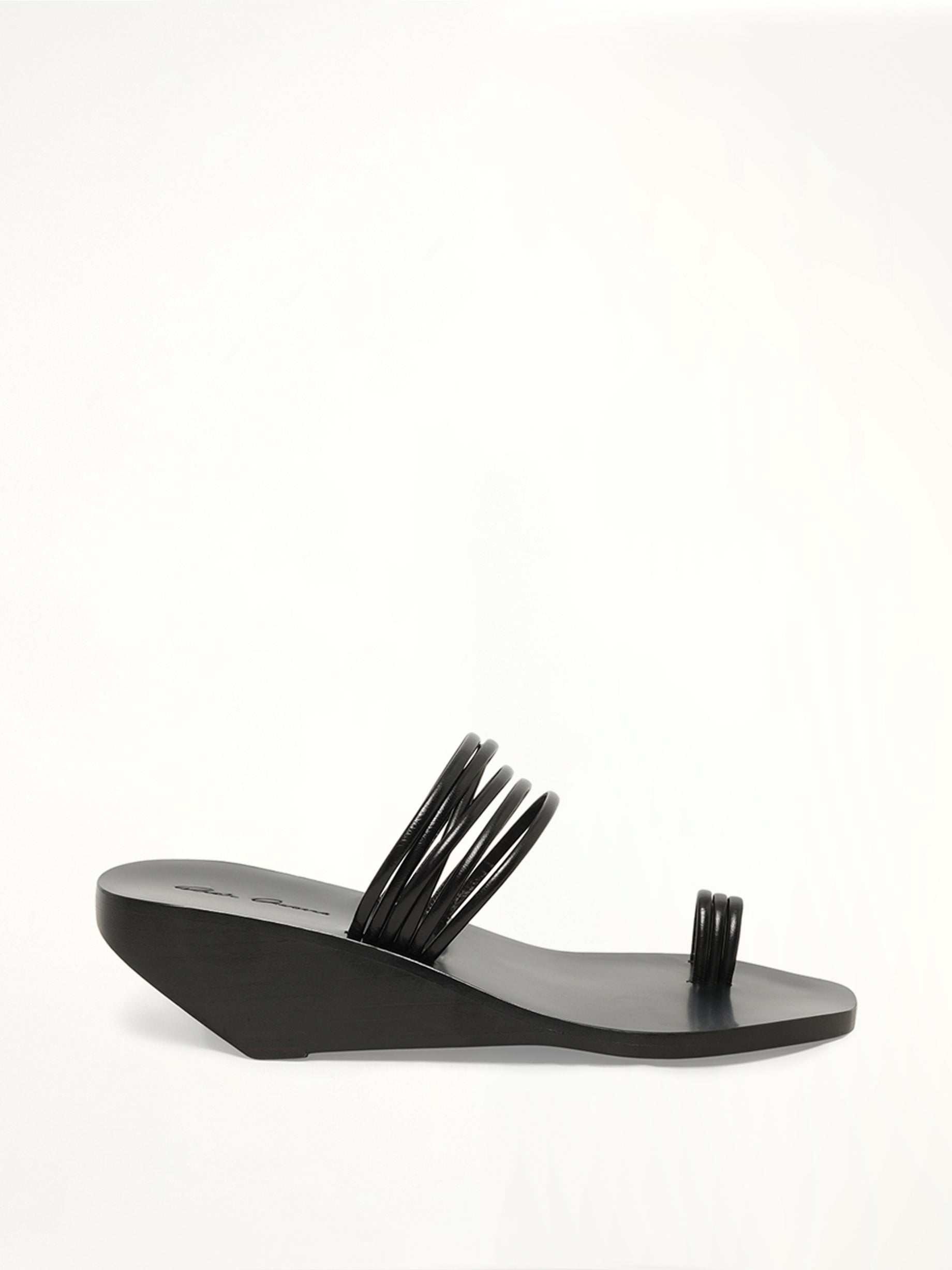 Image of Flats. Product name - Toe Straps Shoes in Black colour by brand - RICK OWENS