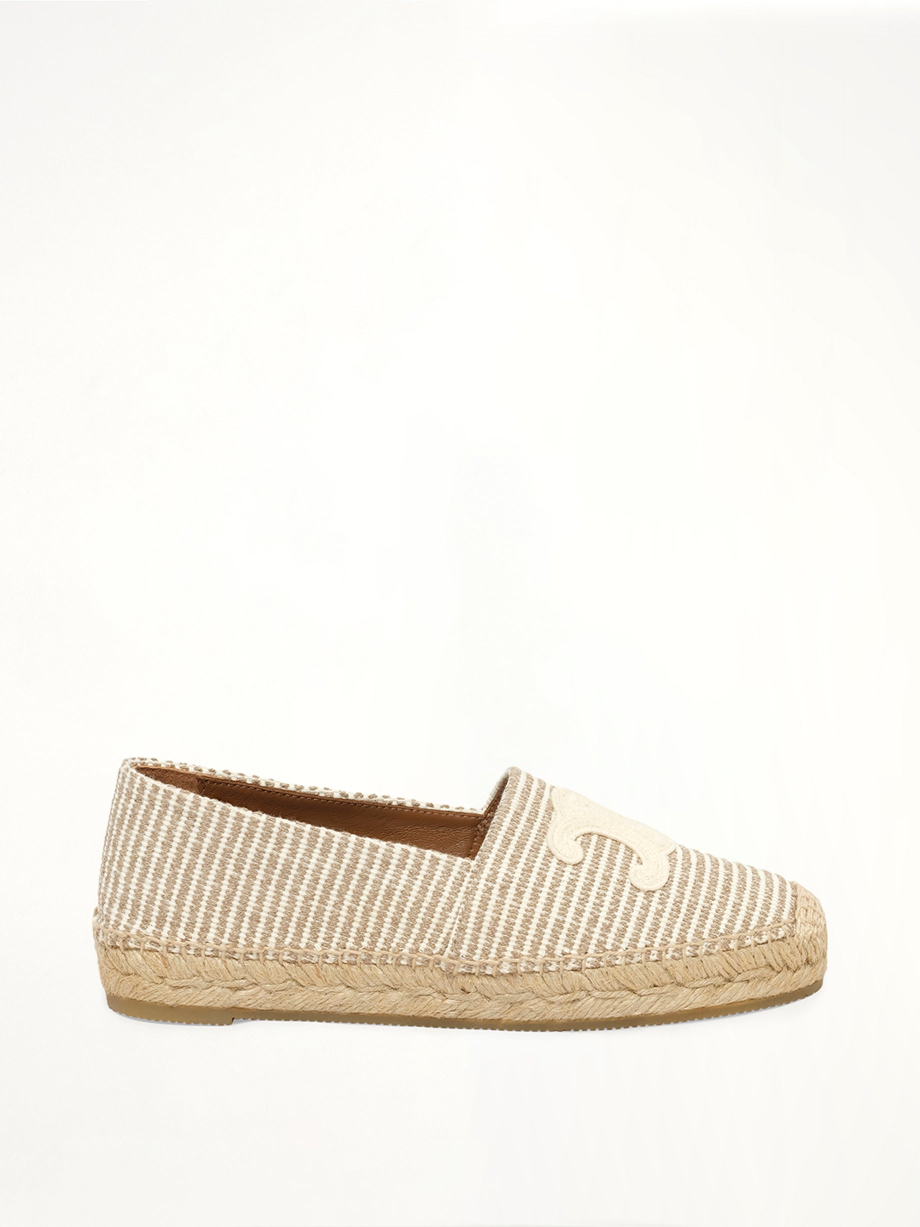Image of Sneakers. Product name - Triomphe Espadrille 05 with Embroidered P in Beige colour by brand - CELINE