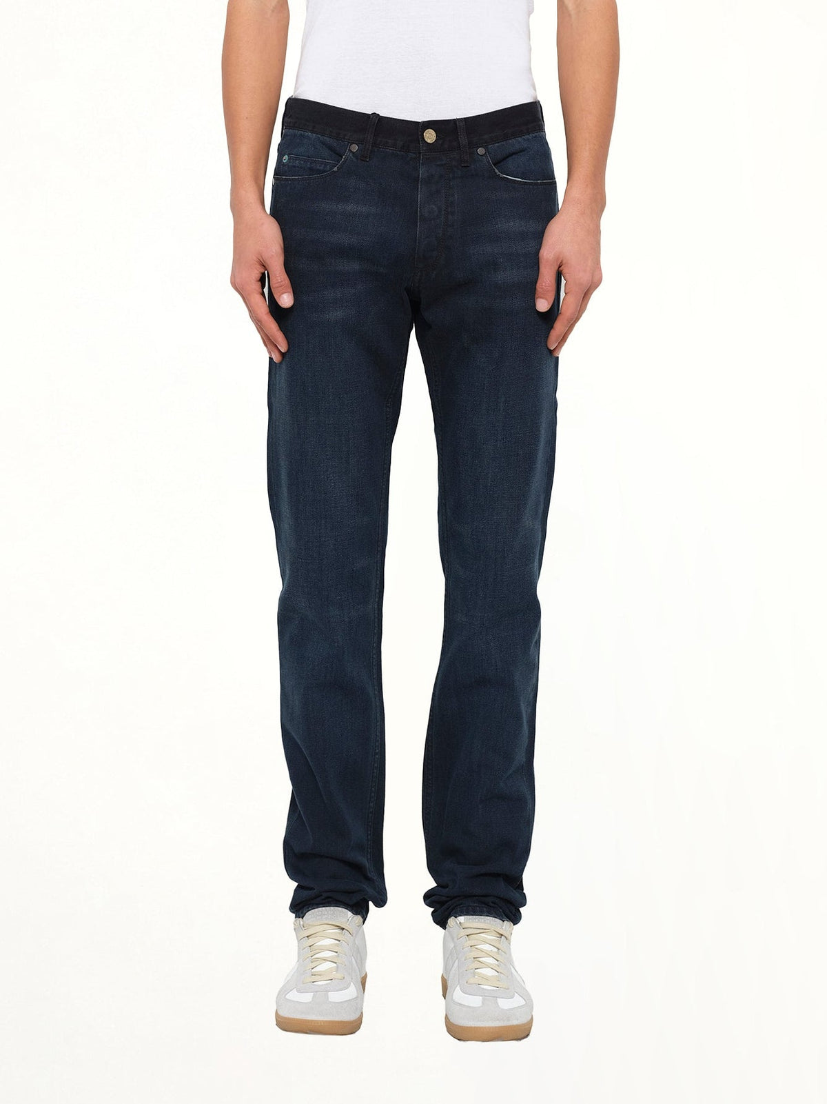 Image of Jeans. Product name - 5 Pocket Belt in Anthracite colour by brand - LANVIN