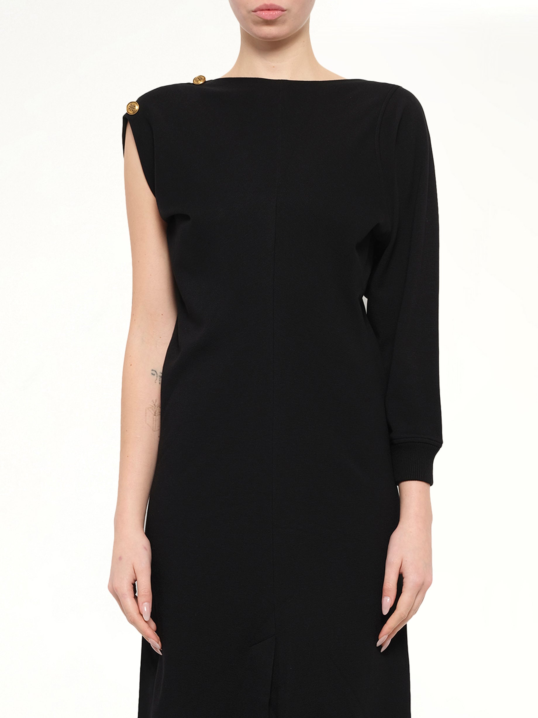 Image of Dresses. Product name - Asymmetrical Shoulder Dress in Black colour by brand - GIVENCHY