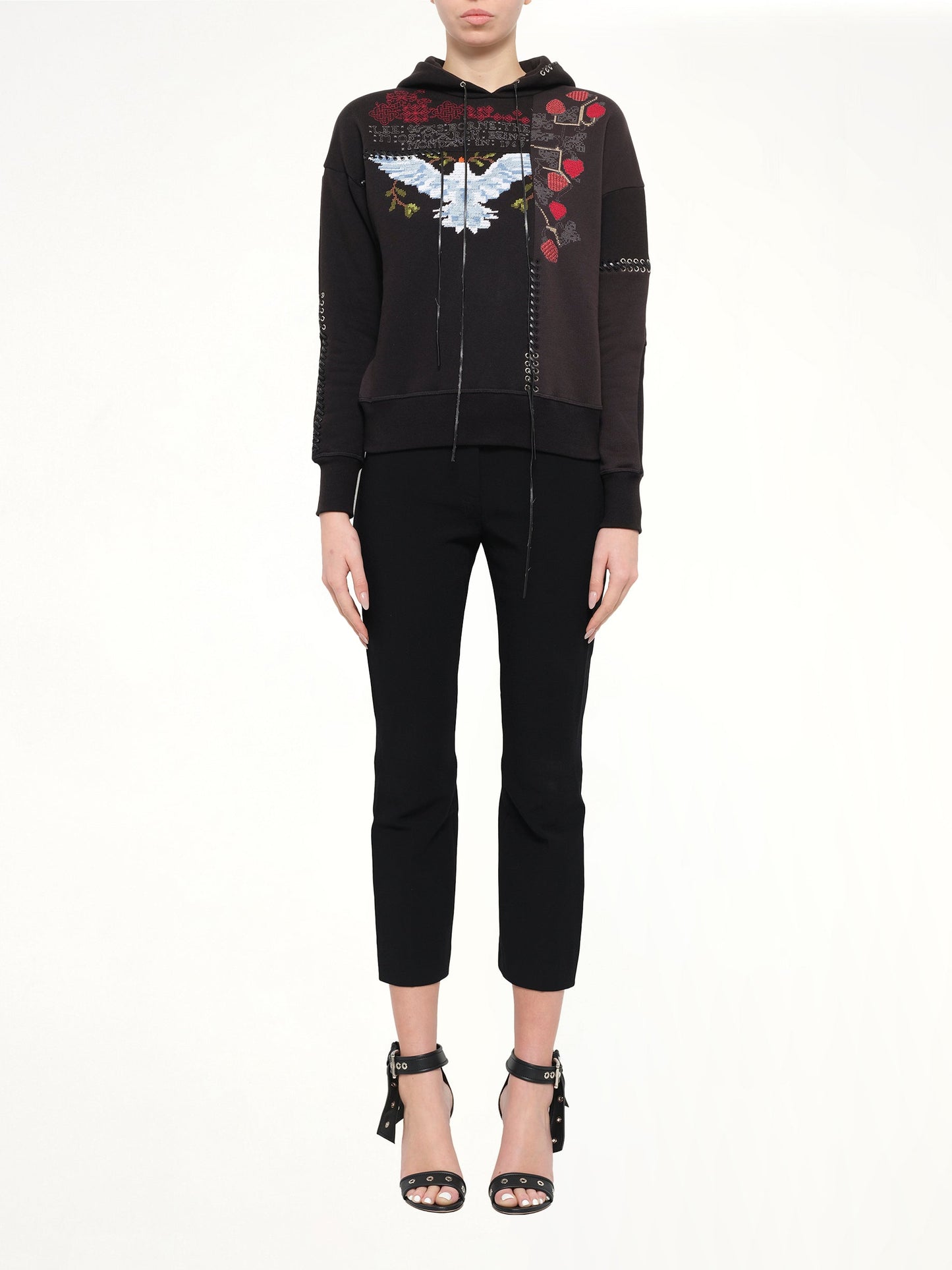 ALEXANDER MCQUEEN Bird Embroidered Hoodie (Black)