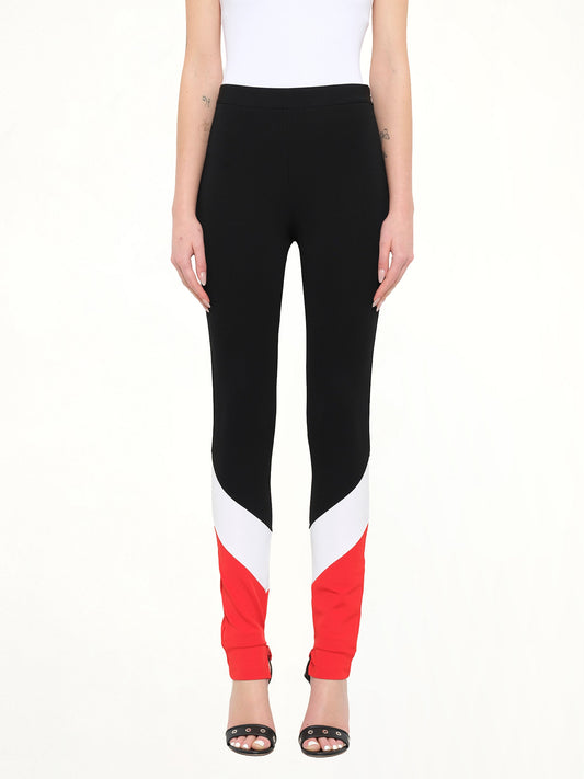 Image of a model wearing Pants. Product name - Givenchy Leggings in Black colour by brand - GIVENCHY