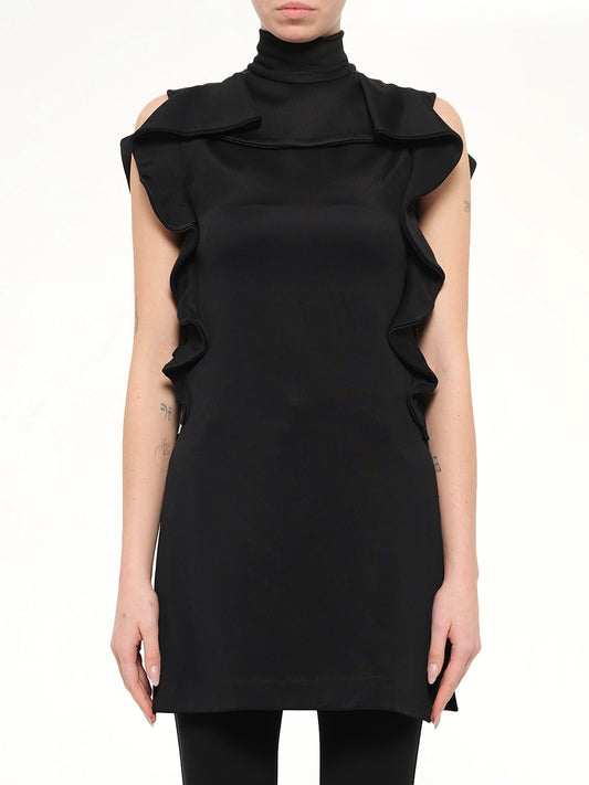 Image of a model wearing Tops. Product name - Givenchy Sleeveless Top in Black colour by brand - GIVENCHY