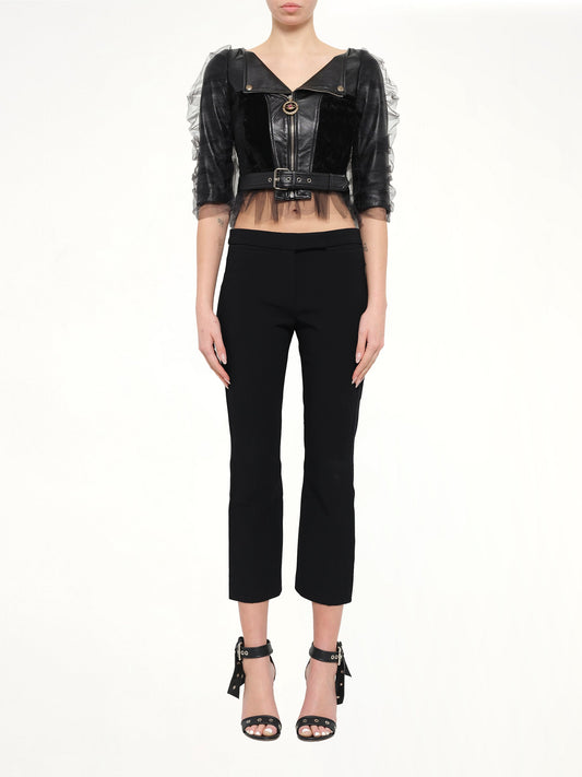 ALEXANDER MCQUEEN Leather Jacket with Tulle (1000)
