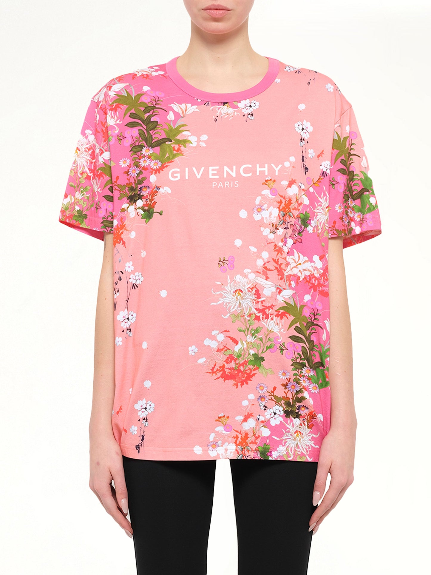 Image of T-Shirts. Product name - Logo Flower T-Shirt in Pink colour by brand - GIVENCHY