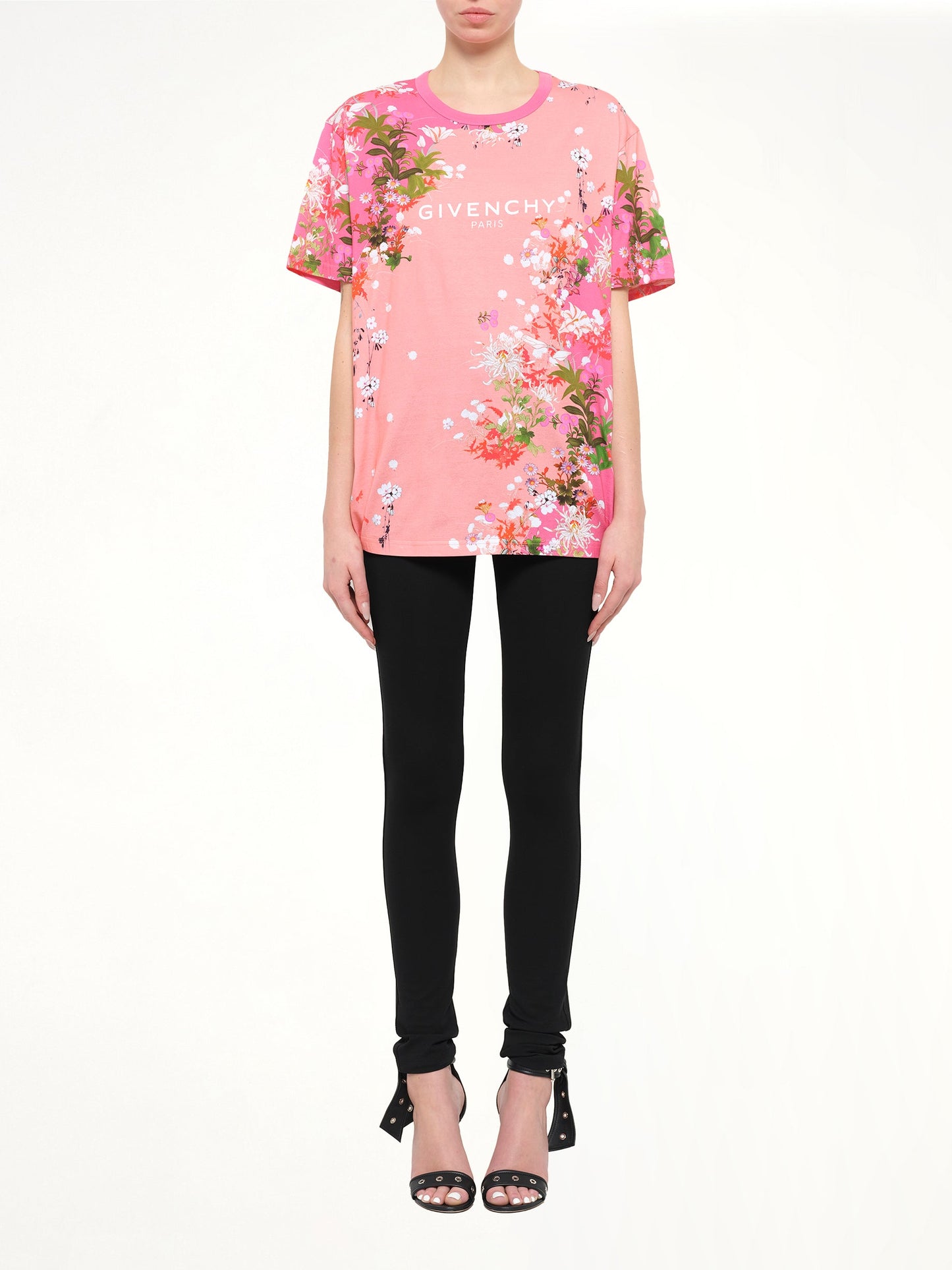 GIVENCHY Logo Flower T-Shirt (Pink)
