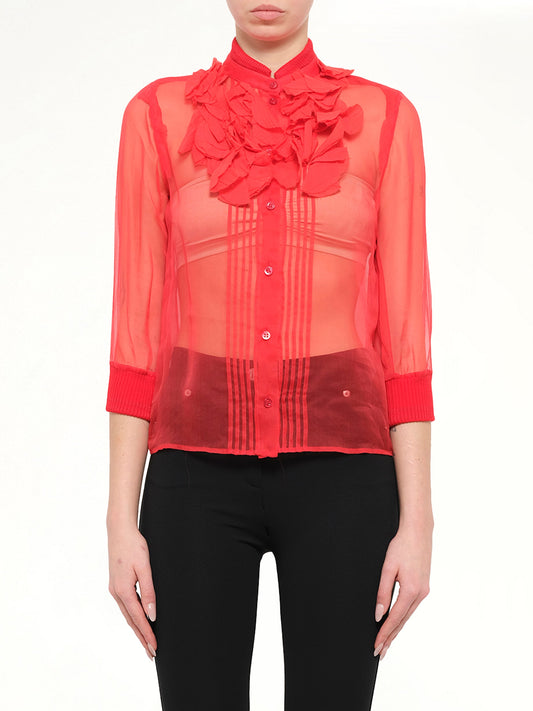 Image of Shirts. Product name - Podium Blouse in Red colour by brand - GIVENCHY