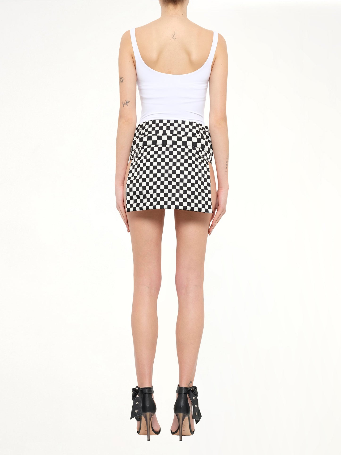 GIVENCHY Podium Checkerboard Skirt (Black)
