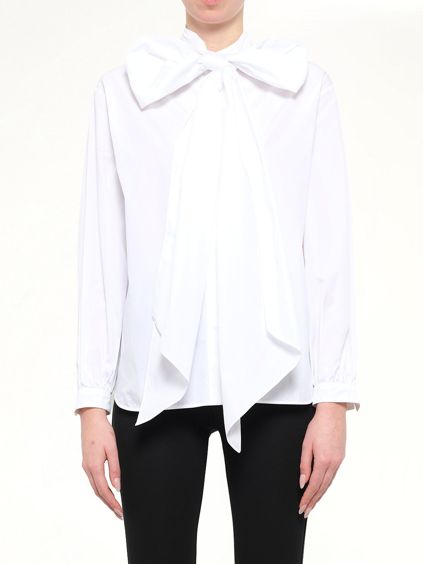 Image of Shirts. Product name - Pussy-Bow Shirt in White colour by brand - GIVENCHY
