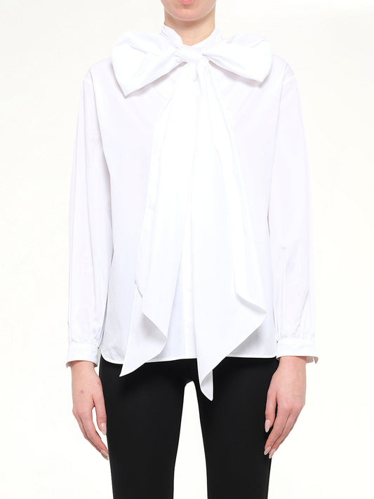 Image of Shirts. Product name - Pussy-Bow Shirt in White colour by brand - GIVENCHY
