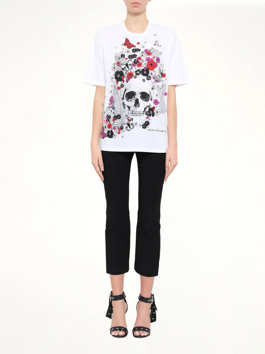 ALEXANDER MCQUEEN Skull Oversize T-Shirt (White)