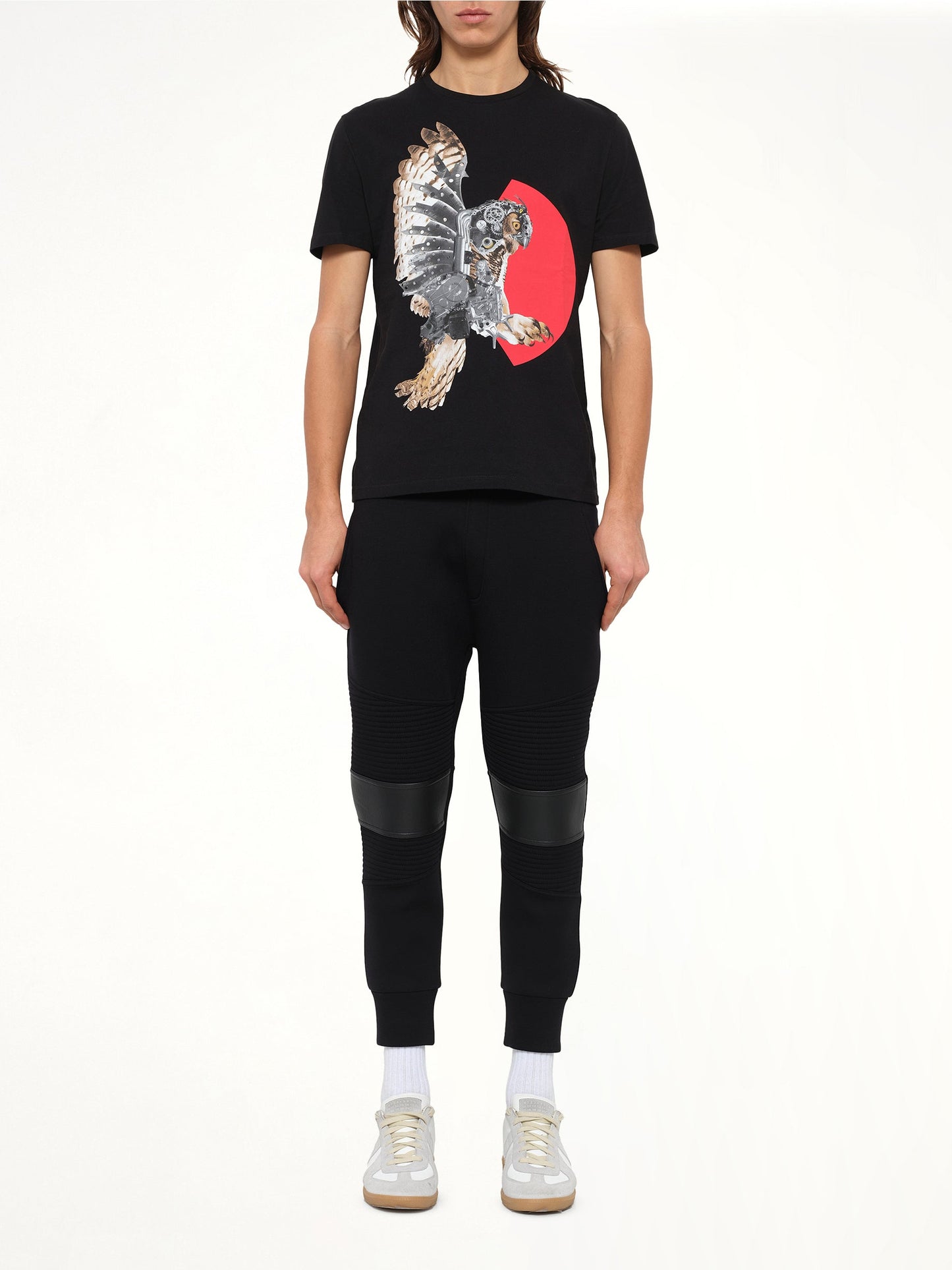 NEIL BARRETT Owl T-Shirt (Black)