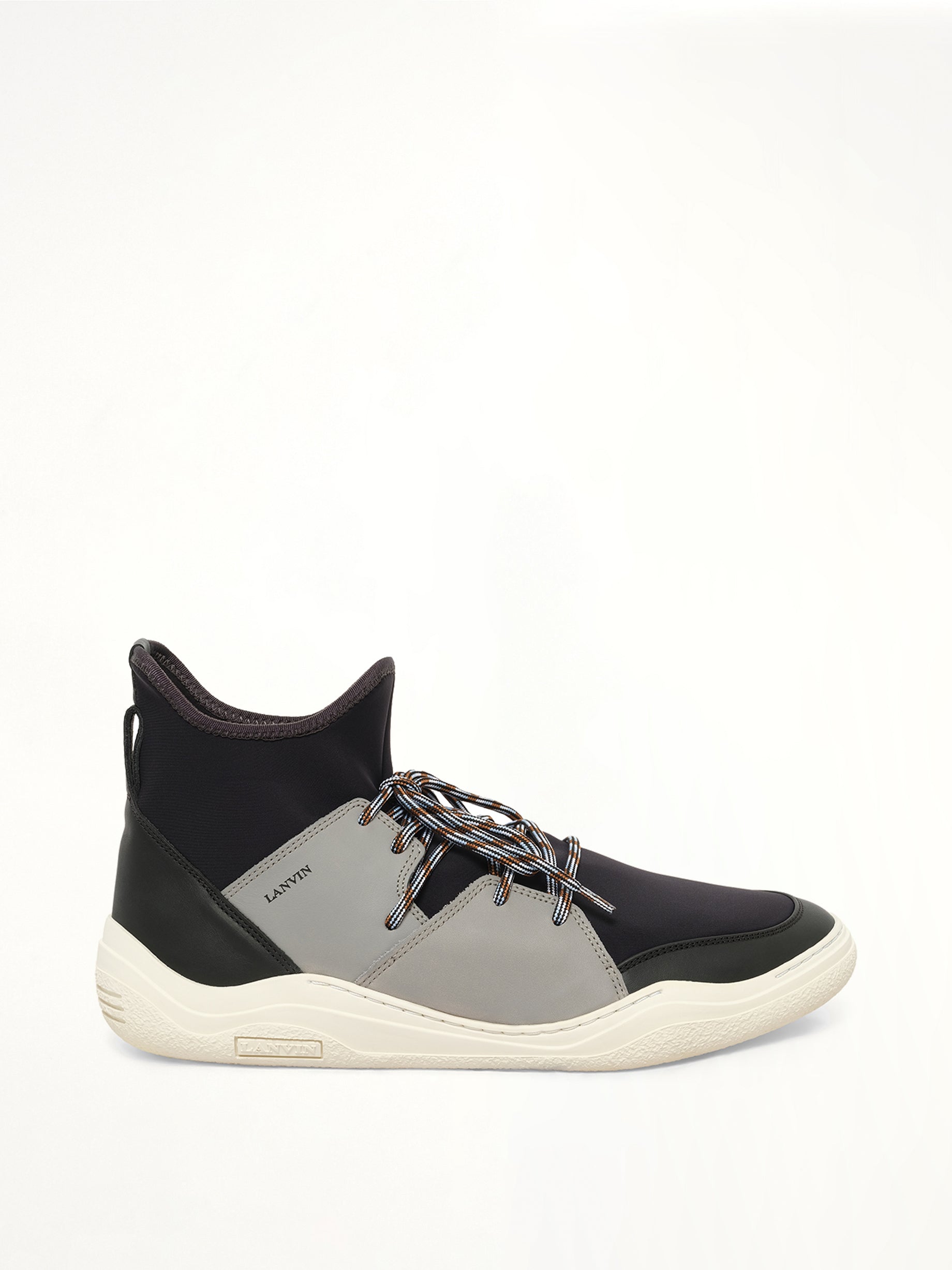 Image of Sneakers. Product name - Knit Lace Up Neo Sneaker in Black colour by brand - LANVIN