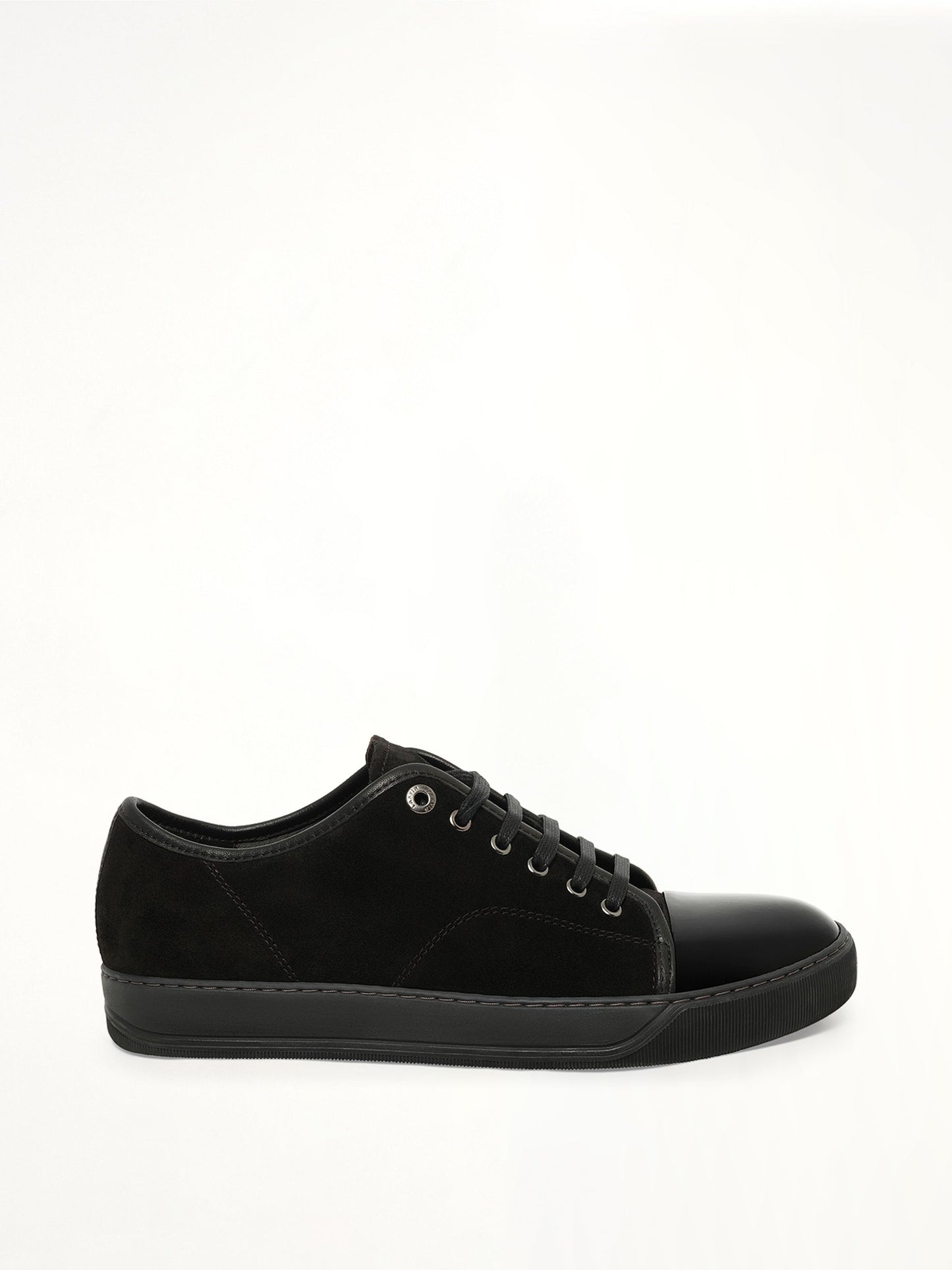 Image of Sneakers. Product name - Suede Patent Sneaker in Black colour by brand - LANVIN