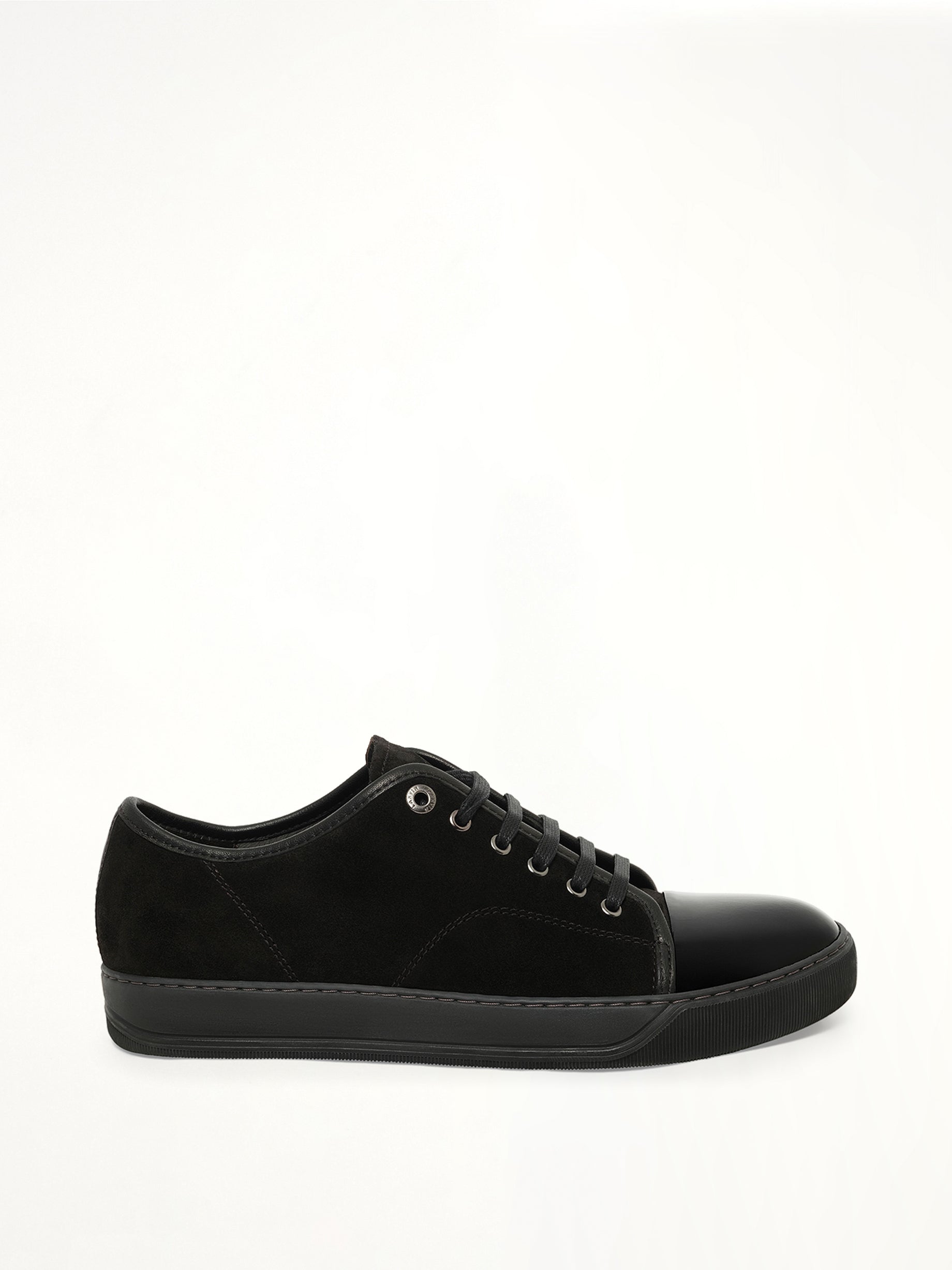 Image of Sneakers. Product name - Suede Patent Sneaker in Black colour by brand - LANVIN