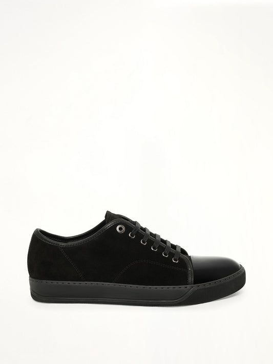 Image of Sneakers. Product name - Suede Patent Sneaker in Black colour by brand - LANVIN