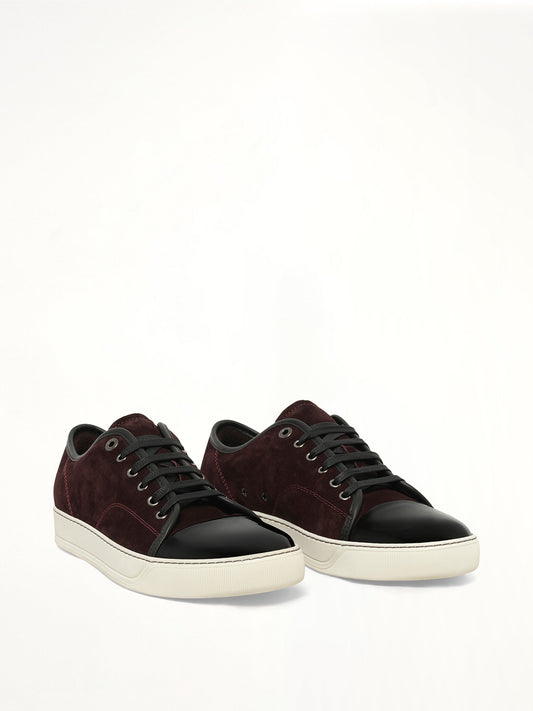LANVIN Suede Patent Sneaker (Burg)