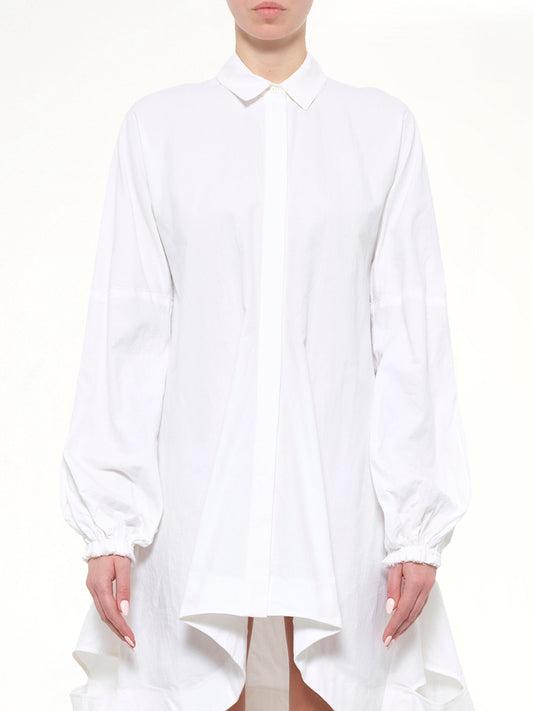 Image of Dresses. Product name - Buttondown Puff Dress in White colour by brand - JWA