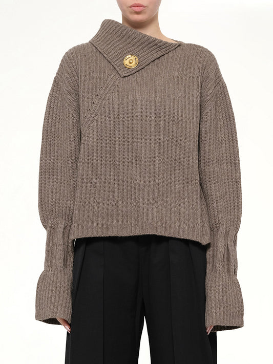 Image of Coats & Jackets. Product name - Chunky Knit Jumper in Walnut colour by brand - JWA